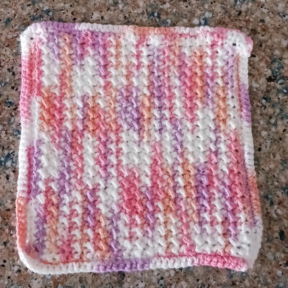 Hostess Set 5 dishcloths 3 scrubbies crochet handmade Purple Pink Spring